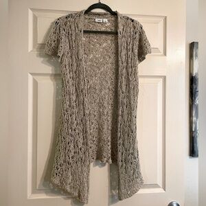 Cato Beige Lacy Knit Cardigan Sweater
